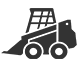 Illustration of a bobcat excavator in grey colour on a transparent background