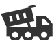 Icon image showing an illustration of a truck used to carry excavated ground